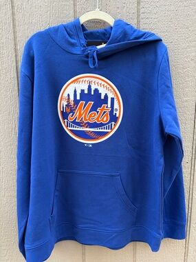 Fanatics Royal Blue Mets Logo Crewneck Hoodie